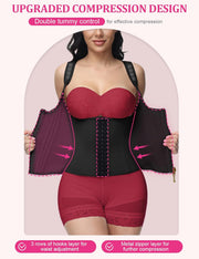 Waist Trainer for Women, Tummy Control Vest for Weight Loss, Corset Shapewear with Adjustable Shoulder Strap, Black, M