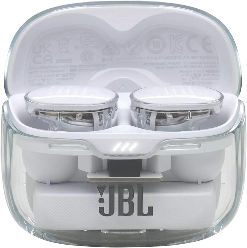 JBL Tune Buds True Wireless Noise Cancellling Earbuds, Pure Bass Sound, Bluetooth 5.3, LE Audio Support, Smart Ambient, 4-Mic Technology, 48H Battery, Water and Dust Resistant - White, JBLTBUDSWHT