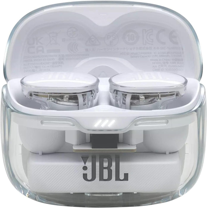 JBL Tune Buds True Wireless Noise Cancellling Earbuds, Pure Bass Sound, Bluetooth 5.3, LE Audio Support, Smart Ambient, 4-Mic Technology, 48H Battery, Water and Dust Resistant - White, JBLTBUDSWHT