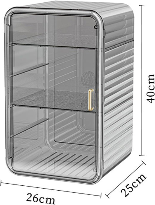 Makeup Storage Organizer,Large Capactiy Perfume Skincare Organizer with Divider,4 Layer Dustproof Cosmetic Display Cases with Magnetic Door for Vanity,Skincare,Bathroom Countertop (Clear-4tier)