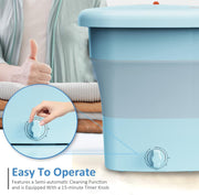 TDOO Folding Clothes Washing Machine, Portable Mini Automatic Home Travel Washing Machine, Lightweight Underwear Washer for Apartment, Laundry, Camping, RV, Travel, Underwear, Personal, Baby (12L)