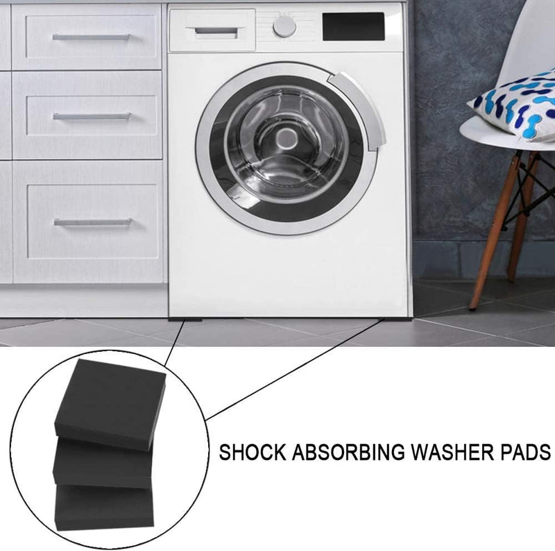 Nourish 4 Pack Anti-Vibration Washer Pads, Shock Absorbing Washer Pads, 4x4 Inches, Non-Skid Protector Mat for Washing Machine Dryer