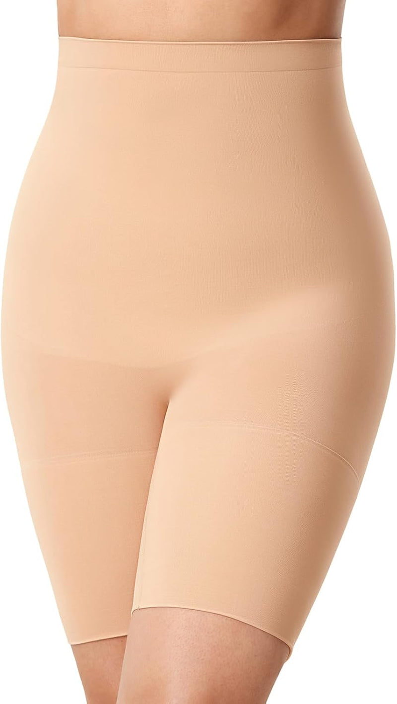 DELIMIRA Women's Shapewear Shorts Panties Tummy Control Plus Size Thigh Slimmer High Waist