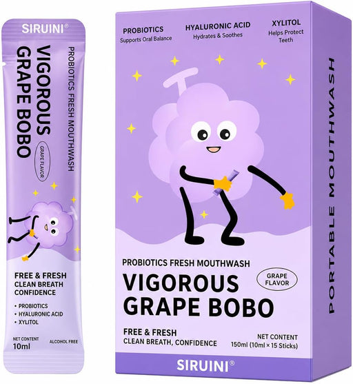 Flavored Travel Mouthwash Packets with Probiotics Portable Disposable Breath Freshener Individual Single-Use Sachets for Fresh Breath 15 pcs (Sea Salt Lemon) - Vigorous-Grape-Bobo
