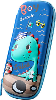 MCWTH Pencil Case for Kids Boys 3D Astronaut Large Capacity Waterproof Pencil Box with Compartments Cute Pen Pouch for Kindergarten and School (Black) - sailor dinosaur