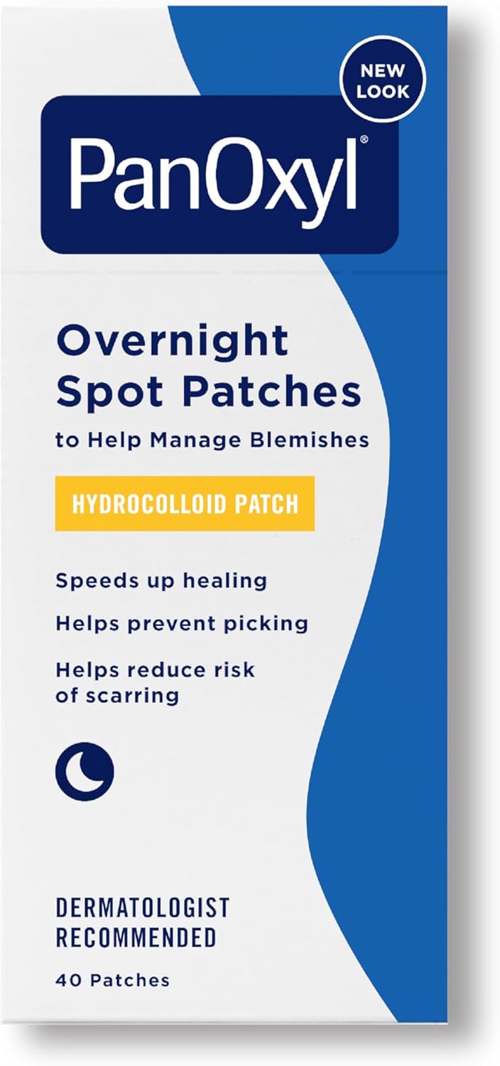 PanOxyl PM Overnight Spot Patches, Advanced Hydrocolloid Healing Technology, Fragrance Free, 40 Count