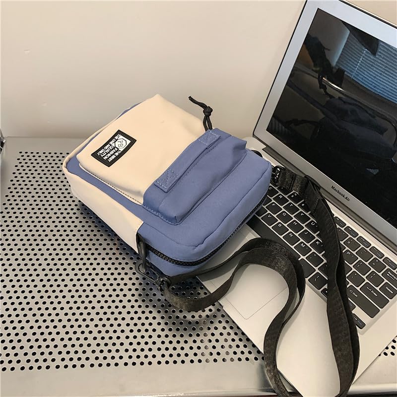 BIGTHREE Small Crossbody Bag, Shoulder Bag, Men's Handbag Shoulder Bag, Nylon Crossbody Bag, with Zipper and Adjustable Strap, Mens Cross Body Bag, for Work Business Travel Mens Gifts