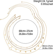 AMZSTRU Waist Belly Chain 4Pcs Adjustable Metal chain belt gold for Women Boho Multilayer Long Tassel waist chain gold Summer Body Beach Jewelry for Women Dress Skirt