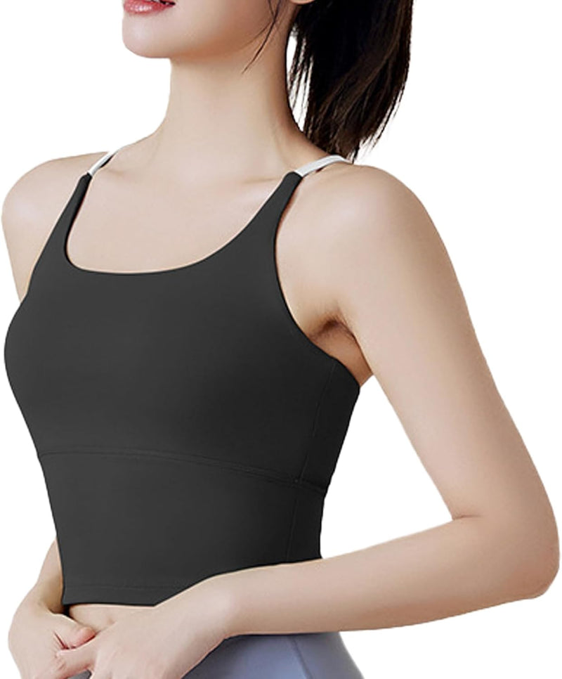 Dress Cici Strappy Longline Bra, Sports Crop Top, Yoga Bra