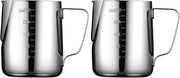 Milk Frothing Pitcher 550ml Stainless Steel Espresso Steaming Jug for Latte Espresso Cafetiere Cappuccino Coffee Machine Accessories Barista Tools Milk Cup - 550 ml (Pack of 2)