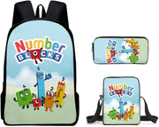Children Backpack Daypack Schoolbag Teen Boys School Book bag with Lunch Box Pen Case 3 in 1 - color5