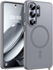 TOCOL for iPhone 17 Case 6.3-Inch, Upgraded Camera Protection, Built-in Ring, Compatible with MagSafe, Shockproof Non-slip Translucent Matte Phone Case, Black - Gray S26 Ultra