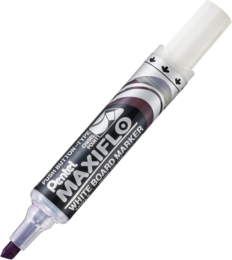 Pentel Maxiflo Chisel Tip White Board Marker, Red