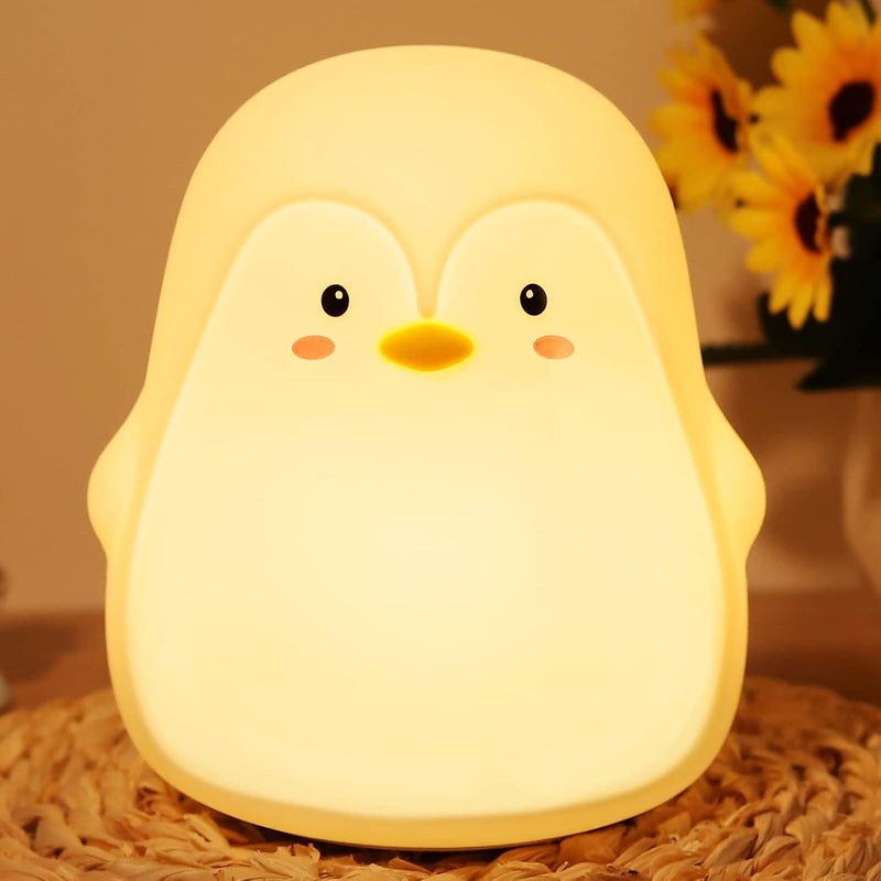 Tremdwoto Penguin Night Light Kids Room, 7 Color Changing LED Portable Touch Lamp for Bedroom, USB Chargeable Silicone Animal Nightlight for Baby Children Nursery Toddler Girl Birthday Gift Decor