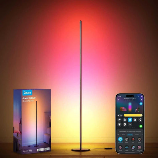 Modern Floor Lamp, RGBIC LED Lamp Works with Alexa, Google Assistant and App, 16 Million Colors DIY and 61 Scene Modes, Music Sync for Bedroom, Gaming Room - multi