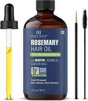 100% Pure Rosemary Oil For Hair Growth 198 ML Infused With Biotin, Jojoba & castor Oil Hair strengthening Treatment Nourishing & Volumizing Non GMO Verified Lightweight formula moisturises, improves combability and gives natural shine without greasy - rosemary_60ml