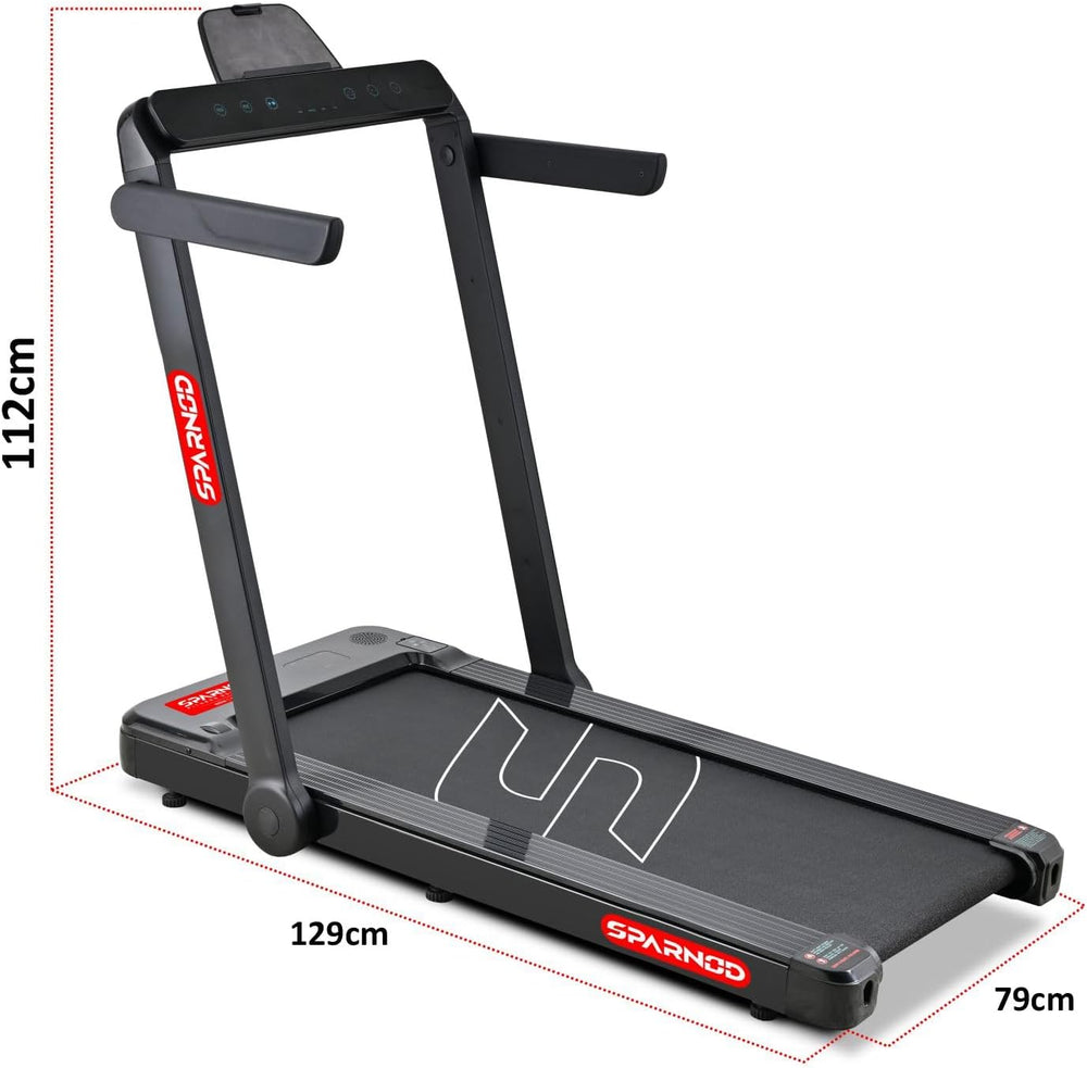 Sparnod Fitness STH-3060 Motorized Treadmill for Home Use with 4 HP Peak DC Motor, Dual LED Display, Bluetooth Speakers, 12 Preset Programs, Home Walking & Running Machine, Max User Weight 110 kg