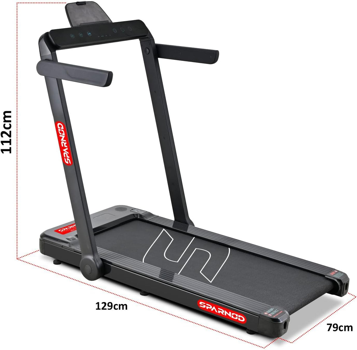 Sparnod Fitness STH-3060 Motorized Treadmill for Home Use with 4 HP Peak DC Motor, Dual LED Display, Bluetooth Speakers, 12 Preset Programs, Home Walking & Running Machine, Max User Weight 110 kg – image 3