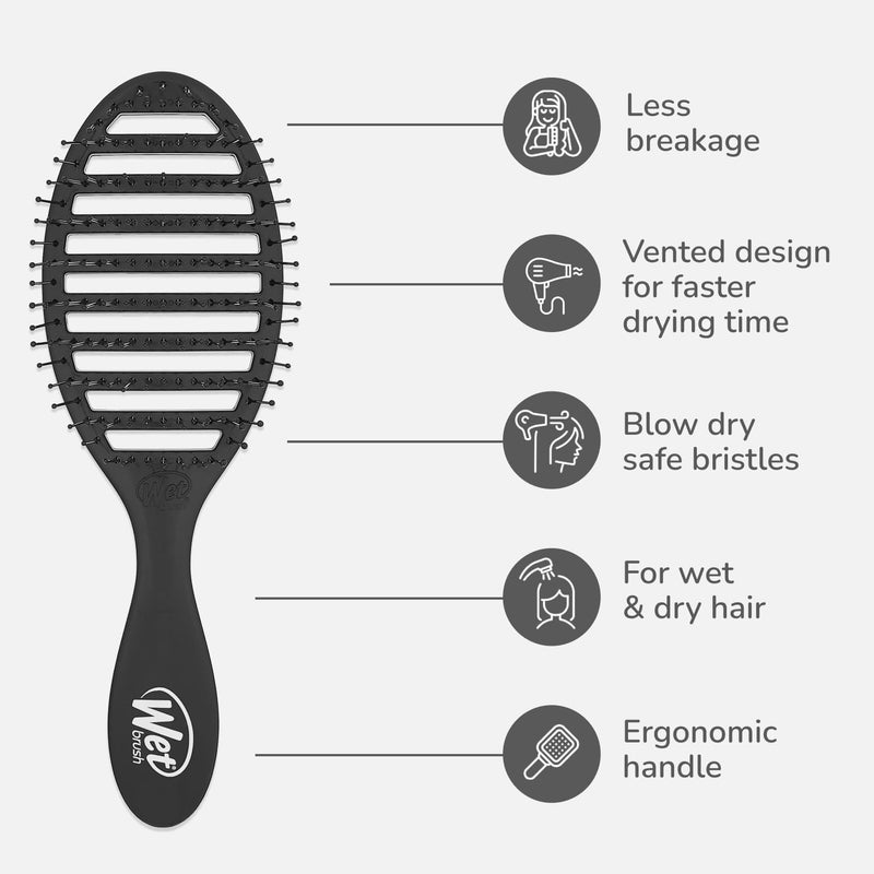 Wet Brush Speed Dry Hair Brush - Color Wash, Watermark - Vented Design and Ultra Soft HeatFlex Bristles Are Blow Dry Safe With Ergonomic Handle Manages Tangle and Uncontrollable Hair - Pain-Free