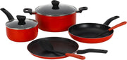 Delcasa 8Pc Nonstick Cookware Set Casserole+ Lid, Sauce pan+ Lid, Frypan, Dosa Tawa, 2pcs nylon tool