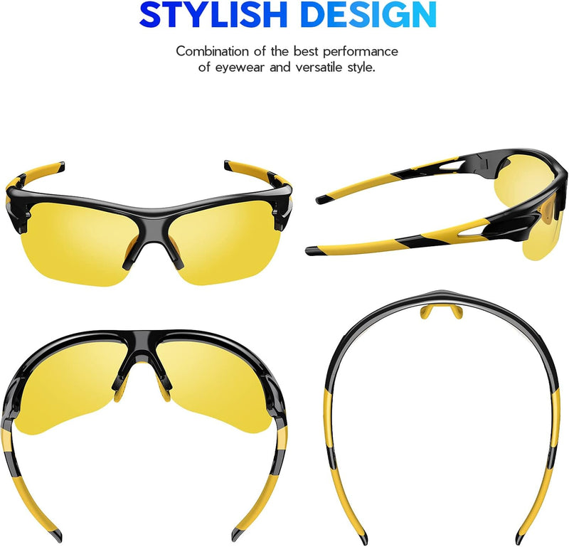 Polarized Sports Sunglasses for Men Women Youth Baseball Fishing Cycling Running Golf Motorcycle Tac Glasses UV400
