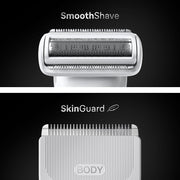 Braun Series 7 Body Groomer for Men, Body, Chest, Armpits, legs & Pubic Hair Trimmer with Smartlight & SkinGuard, 8-in-1 Grooming Kit, Waterproof with 6 Attachments, 100-Min Runtime, BG7550 Grey