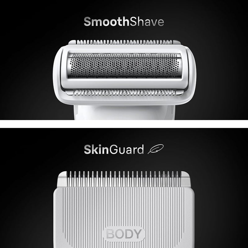 Braun Series 7 Body Groomer for Men, Body, Chest, Armpits, legs & Pubic Hair Trimmer with Smartlight & SkinGuard, 8-in-1 Grooming Kit, Waterproof with 6 Attachments, 100-Min Runtime, BG7550 Grey