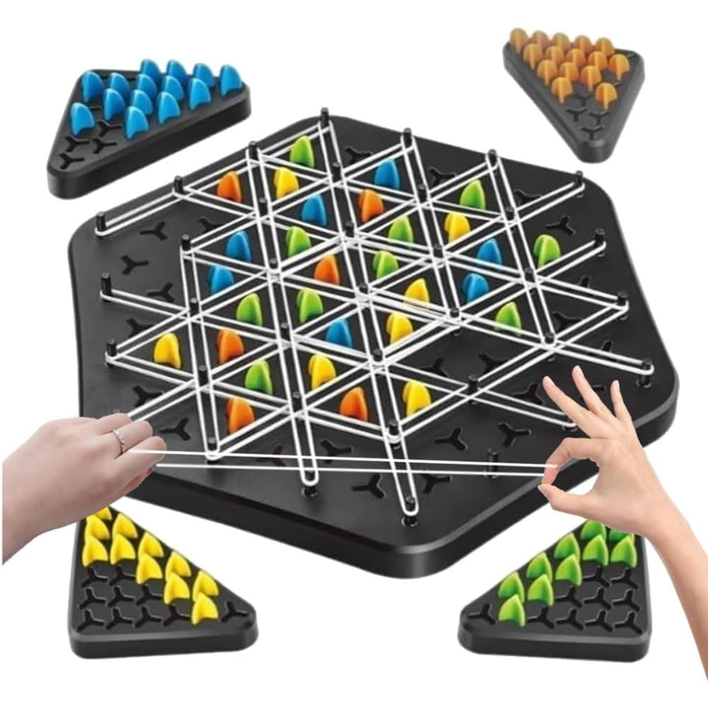 TABBOOT Chain Triangle Chess Game | Triggle game | Geometry Chain Chess Puzzle for 2-4 Players for Family Nights | Desktop Triangle Tactics Game Gift for Kids and Adults