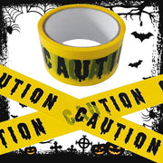 Tiokkss Halloween Caution Tape - Black and Yellow Hazard Warning Adhesive Barricade Tape for Outdoor Decorations and Zombie Party Props