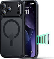 ESR for iPhone 15 Pro Max Case, Compatible with MagSafe, Military-Grade Protection, Yellowing Resistant, Scratch-Resistant Back, Magnetic Phone Cover for iPhone 15 Pro Max, Classic Series, Clear - iPhone 17 Pro Max A-Frosted Black