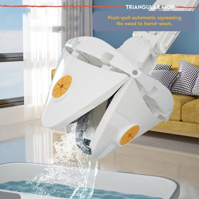 Floret 360 Triangle Mops for Floor, Push-Pull Automatic Self Squeezing Mop,Microfiber Dust Flat Cleaning Kitchen Mops for Floor Wall Window