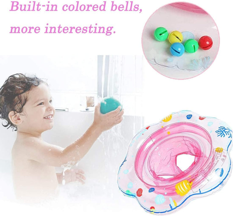 SKEIDO Baby Double Airbags Floating PVC Inflatable Baby Swim Float Seat Swimming Ring -Pink