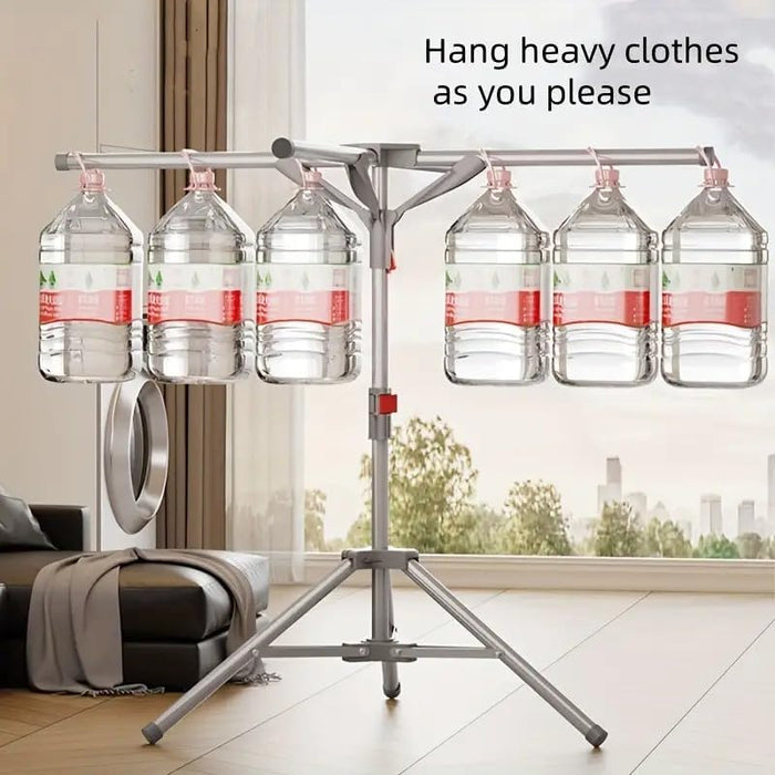 ZeeSquare Tripod Foldable Clothes Drying Stand  Heavy-Duty, Rust-Resistant Indoor/Outdoor Drying Rack for Clothes with Adjustable Height & Wheels  Space-Saving Portable Laundry Drying Rack