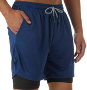 VITION Gym Shorts for Men, Men's Activewear Running Shorts,Drawstring Gym Shorts Men, 2 Layer Loose Athletic Shorts with 4 Pockets