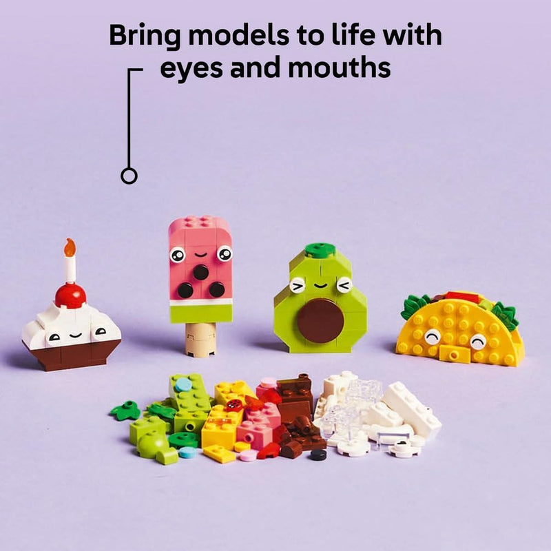 LEGO Classic Creative Food Friends Playset, Creative Role-Play Toy for Boys and Girls, Assorted Bricks to Build a Cupcake, Ice Cream, Avocado & Taco, Building Set for Kids Aged 4 and Over 11039