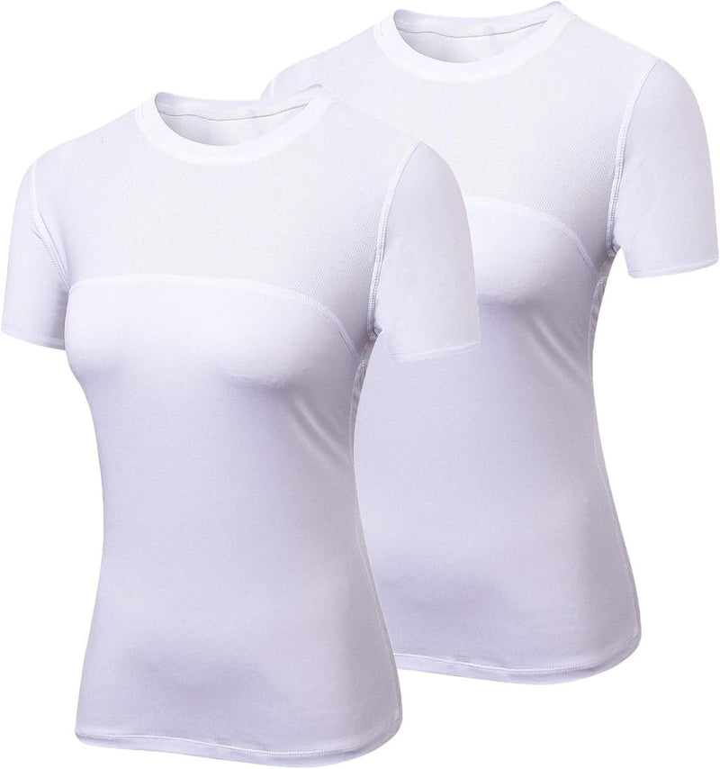 Women Workout Shirt Dry Fit Short Sleeve Sport Compression Tops Moisture Wicking Athletic T-Shirts