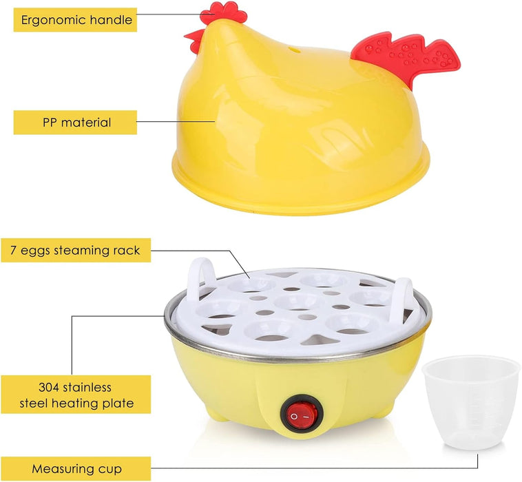 ECVV Multi-functional Electric Eggs Boiler Chicken Egg Cooker Cooker Steamer Home Kitchen Use | 7 Egg Capacity Multifunction Electric Boiled Egg Maker Food Steamer | Random Color |