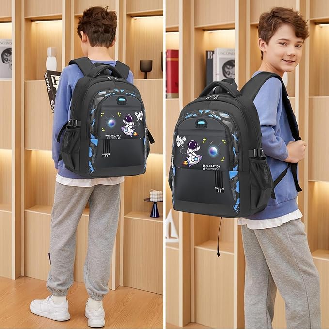 Kameety Boy School Bag, Backpack for Boys, Cute Kid Backpack, Waterproof Lightweight Schoolbag Backpack, Elementary School Bags Middle Primary School Book Bag