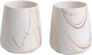 Matte Grey Ceramic Toothbrush Holder - Tooth Brushing Holders Set, Toothbrush and Toothpaste Holder Organizer for Bathroom Countertop, Makeup Brush Holder, Pen Holder for Home Desktop Storage - Marble Brown 2Pcs