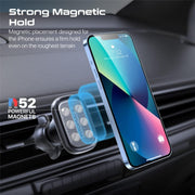 Promate Magnetic Car Mount, Universal Cradleless AC Vent Phone Holder with 360-Degree Rotatable Design, Low Vibration, Anti-Slip Grip and Metal Ring Plate for iPhone 14, S23, VentMag-L - L