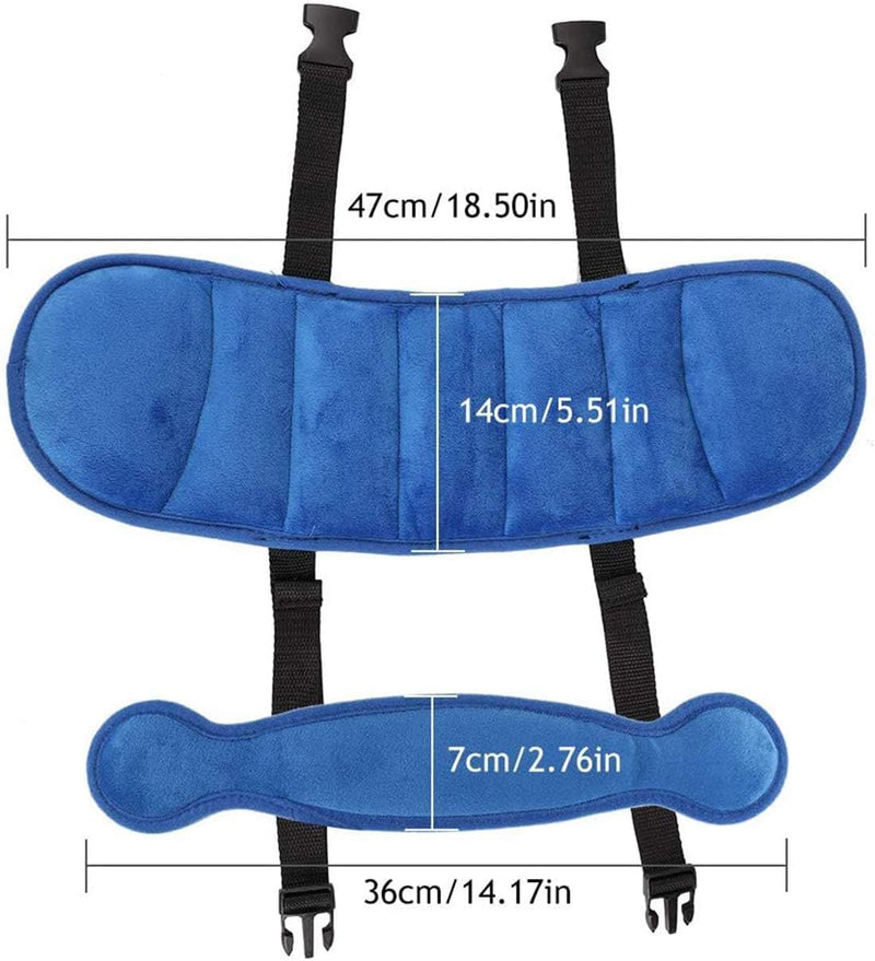 Khazna Head Protection for Baby, Adjustable Toddler Car Seat Head Support Band, Carseat Straps Cover, Safety Car Seat Neck Relief, Blue