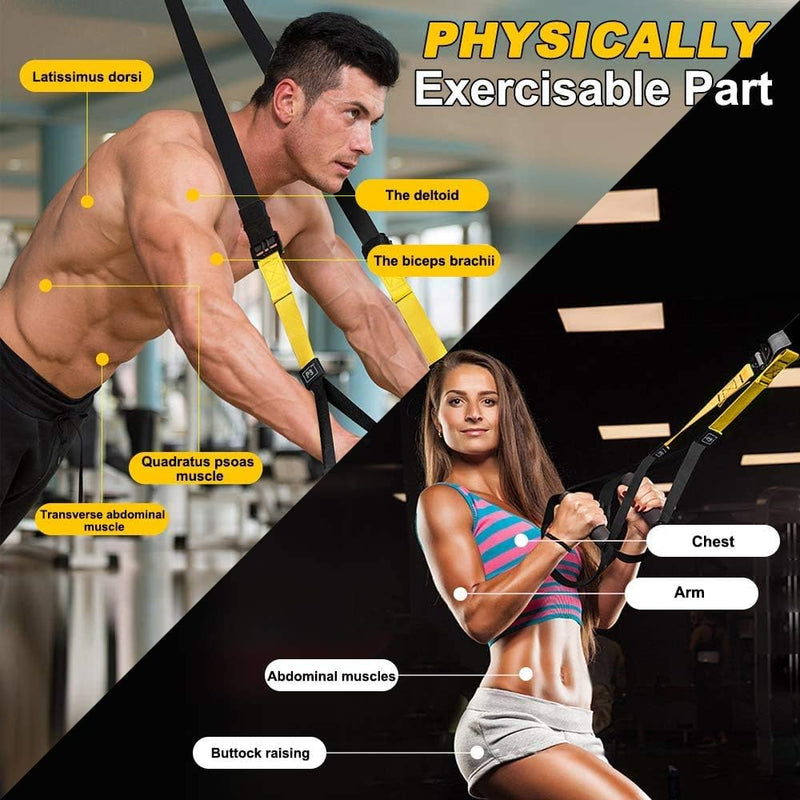 GT P3 PRO Training Suspension Trainer Home Gym Resistance bands Hanging Belt Sport Gym Workout Fitness Suspension Exercise Pull Rope Straps Training