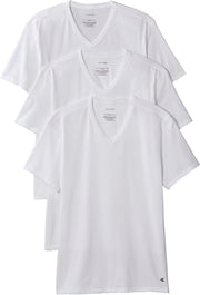 Mens S/S V NECK 3PK Underwear Tops (pack of 3) - WHITE