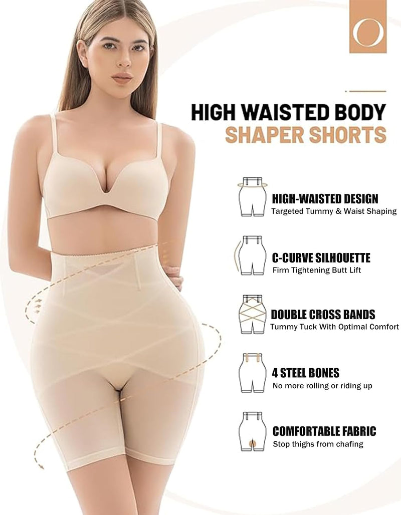 High Waist Slimming Shorts for Women Tummy Control Shapewear,Seamless Butt Lifter Thigh Slimmer Body Shaper,Waist Trainer Under Dress Panties for Weight Loss Workout Yoga