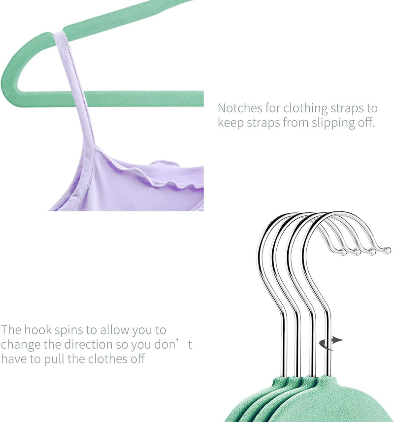 ManGotree 10 Pack (28cm) Pink Color Baby Velvet Hangers, Infant and Toddler Hangers, No-Slip Children Hangers, Ultra-Slim Space Saving Kids Hangers, Sturdy &urable Clothes Hangers.