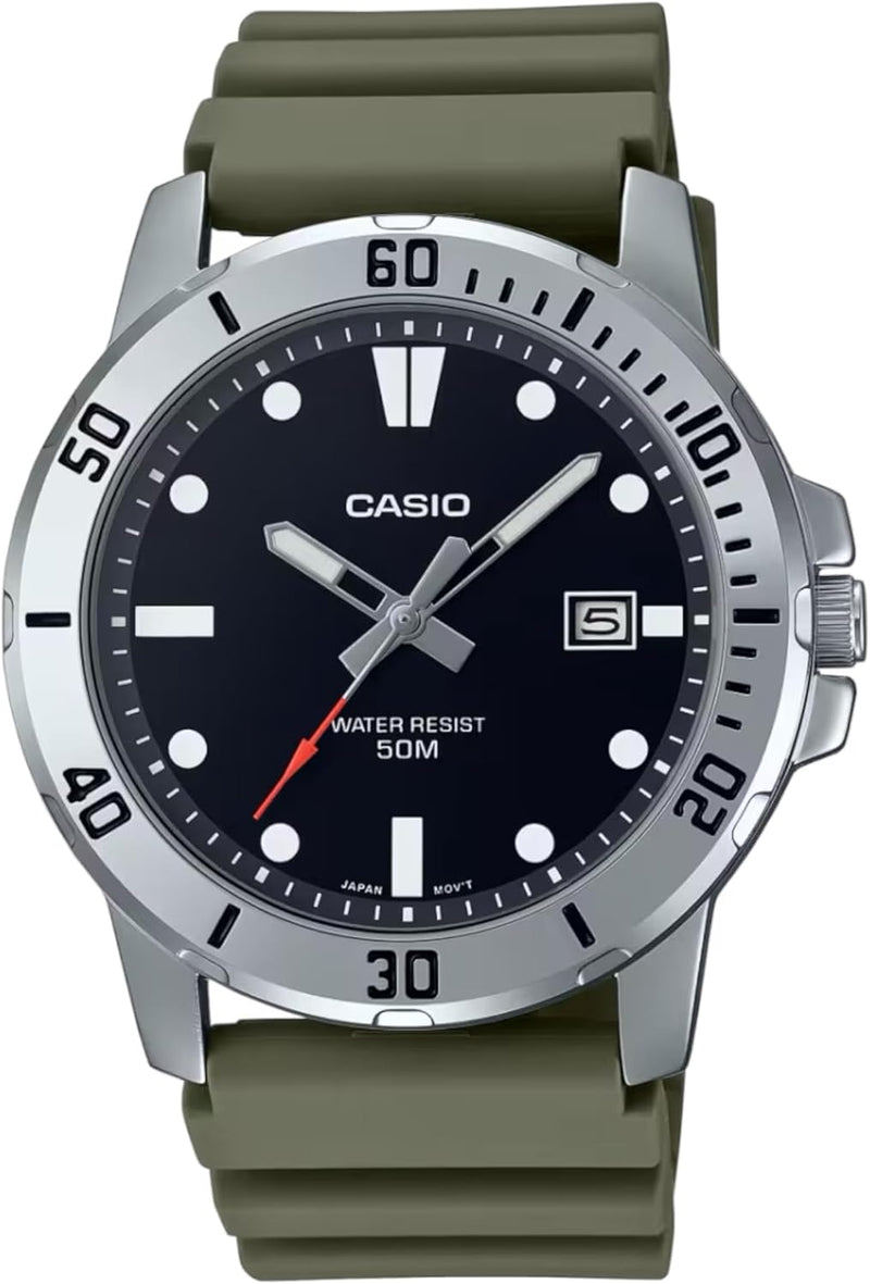 Men's Watch - MTP-VD01-3EVUDF Black Dial, Green Band