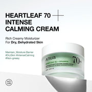 Heartleaf 70 Intense Calming Cream with Ceramide, Panthenol, Heartleaf extract, Korean Skin care - (50ml /1.69Fl. Oz) (Heartleaf Cream) - 1 count (Pack of 1)