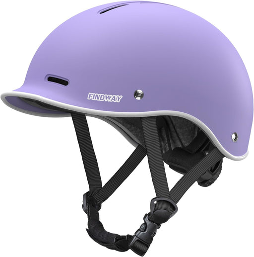 Pro Bike Helmet for Adults,2024 Newest Adjustable Cycling Helmet for Men & Women Safety Certified Bicycle Helmet for Commuting, Road Biking, Skating with Adjustable Dial - Violet-White L