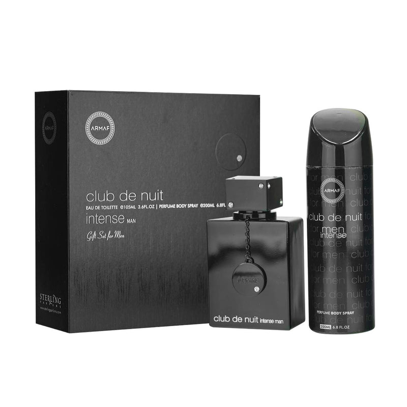 ARMAF Club De Nuit Intense Man, Gift Set for Men ??EAU DE TOILETTE ??105ml + 200ml Perfume Body Spray By ARMAF From The House of Sterling