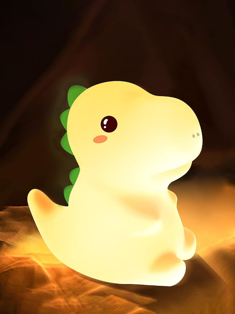 Cute Kids Night Light Night Lamp Night Lights for Kids Bedroom Toddler Baby Portable Silicone Battery Led Nightlight Nursery (Dinosaur) - Dinosaur